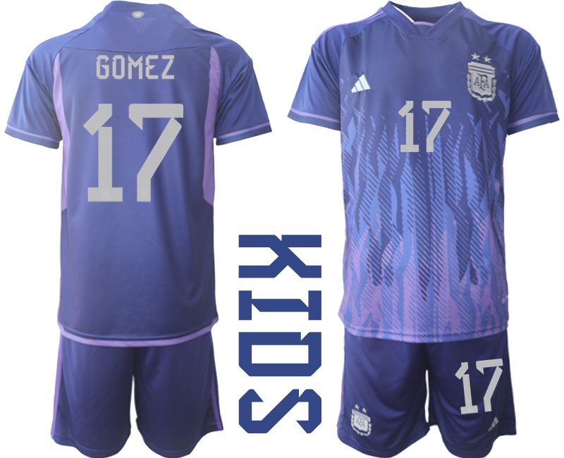 Youth 2022 World Cup National Team Argentina away purple 17 Soccer Jersey